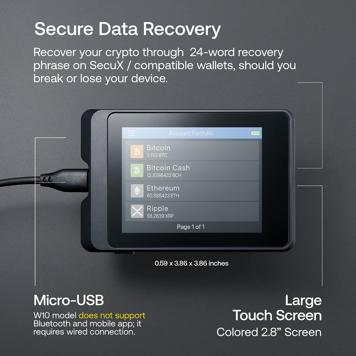 SecuX W10 Crypto Hardware Wallet – BitcoinWalletSG